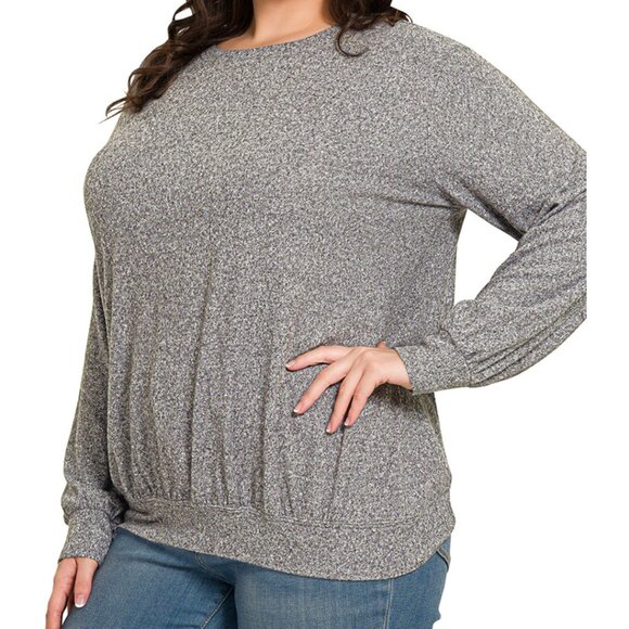 4. soft melange round neck pullover - Picture 6 of 8